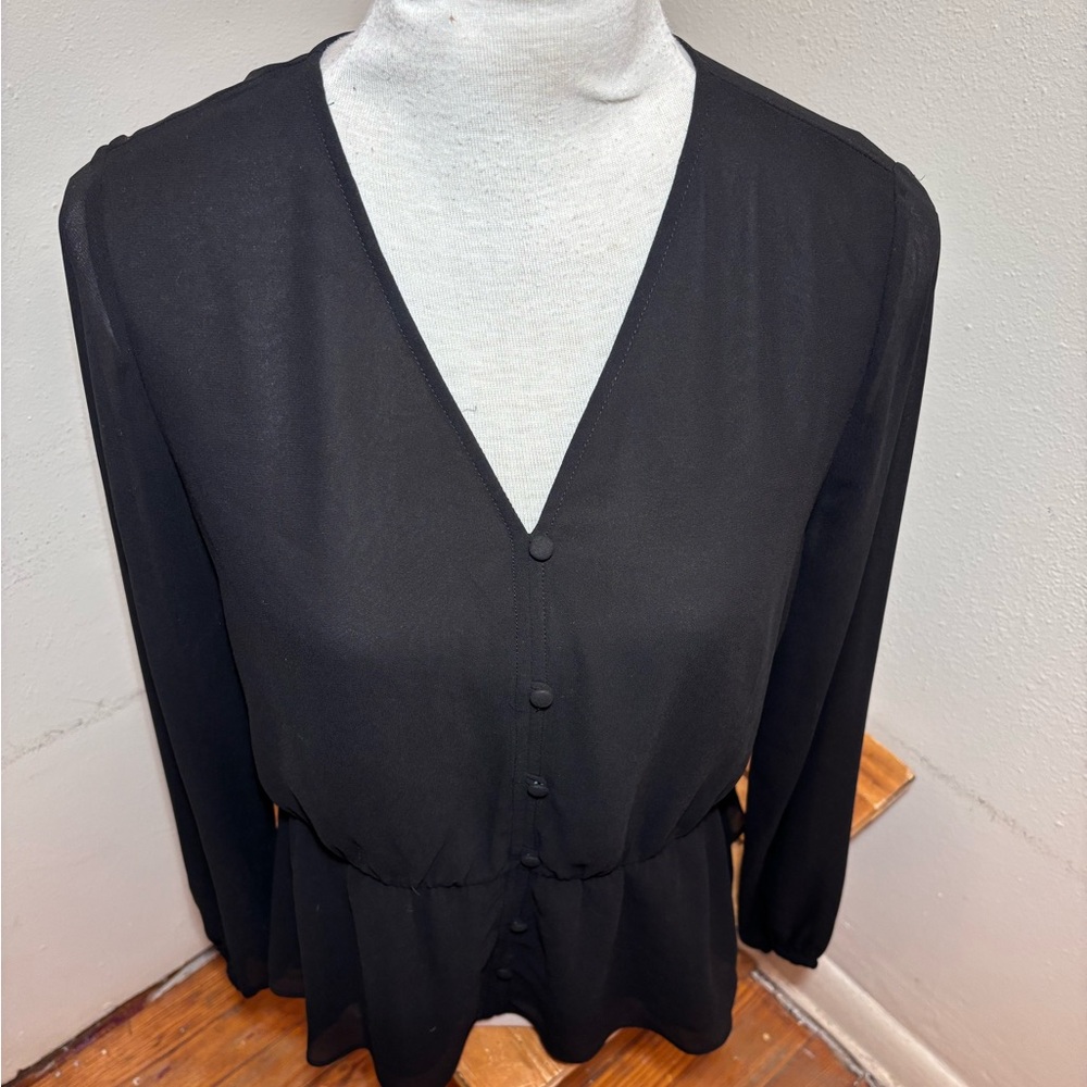 Pleione Long Sleeve Chiffon Blouse - Picture 3 of 8